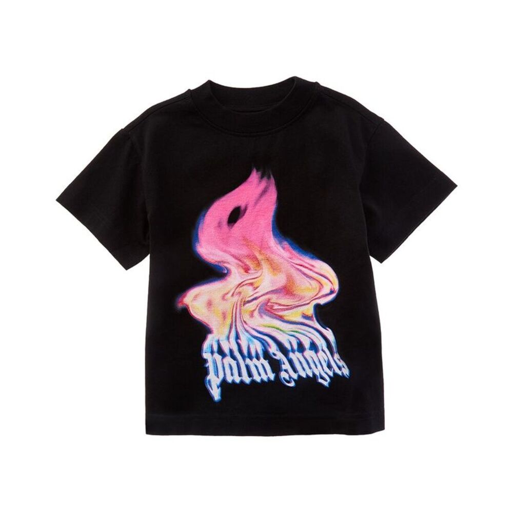 Palm Angels Girls Flames T-Shirt, Black
